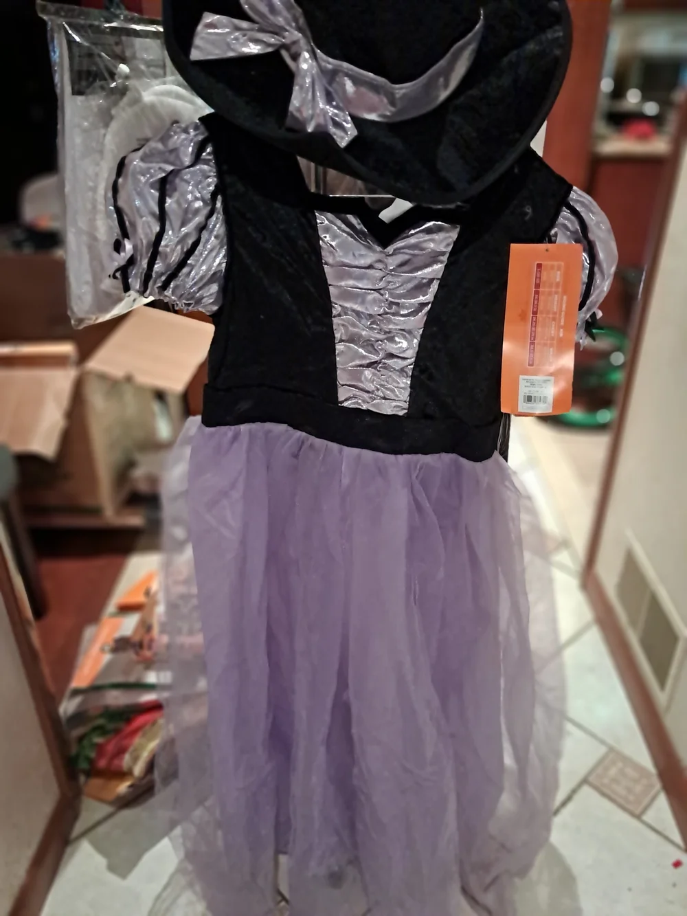 Kids' Purple Fancy Witch Costume - Large